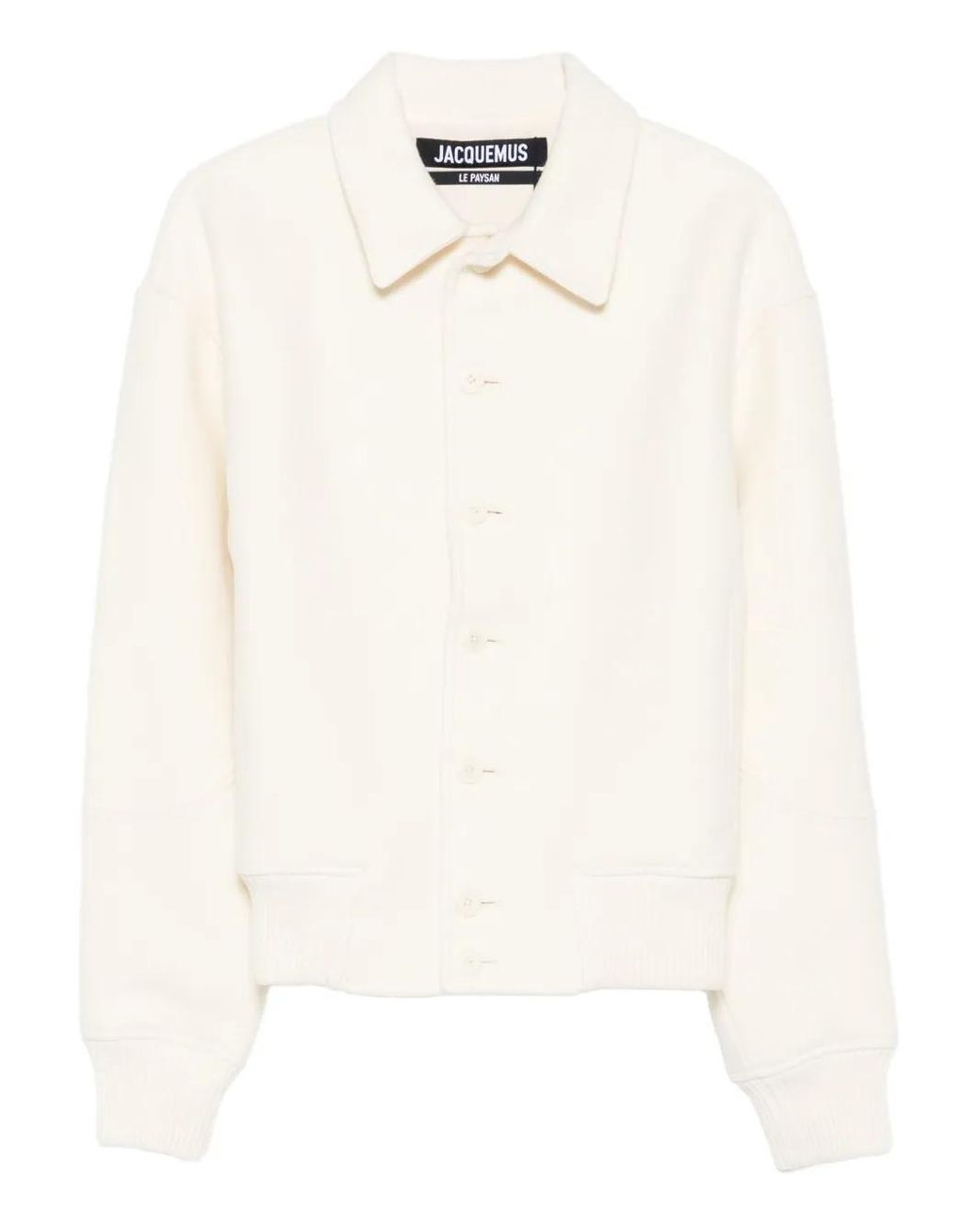 Giubbotto "Le Bomber" Con Bottoni E Collo Camicia di Jacquemus in White da Uomo