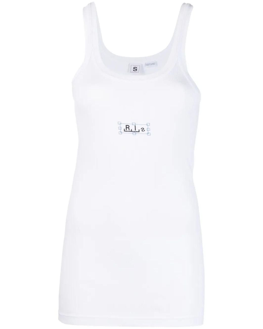 Top Sin Mangas Con Logo Estampado Random Identities de color White