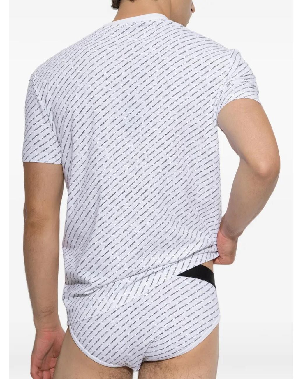 DSquared² White Logo-Print Briefs And Undershirt Set for men