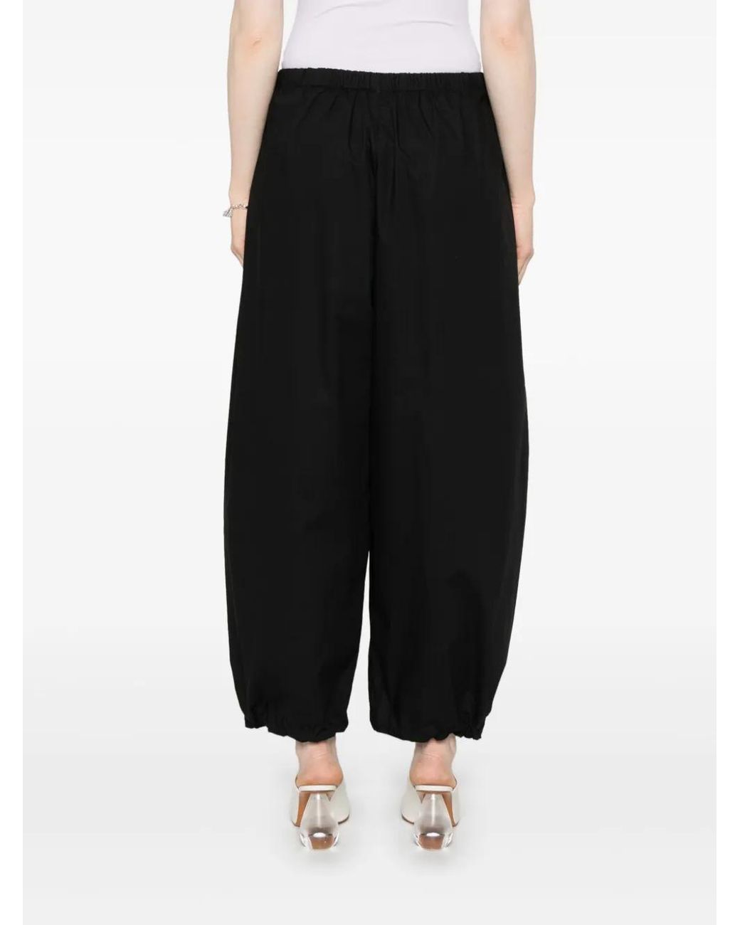 Pinko Black Cotton Tapered Trousers