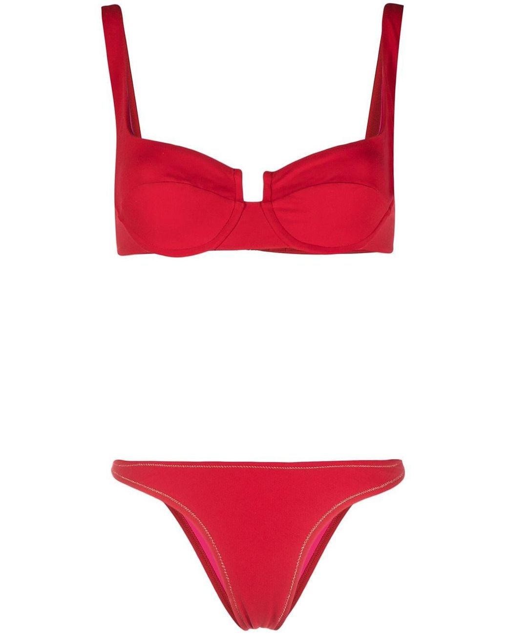 Reina Olga Brigitte Bikini Set in Red - Lyst