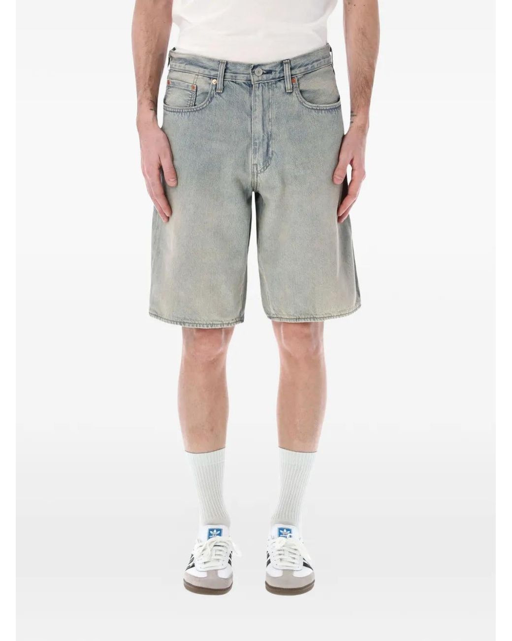 Levi's Gray 478 Baggy Denim Shorts for men