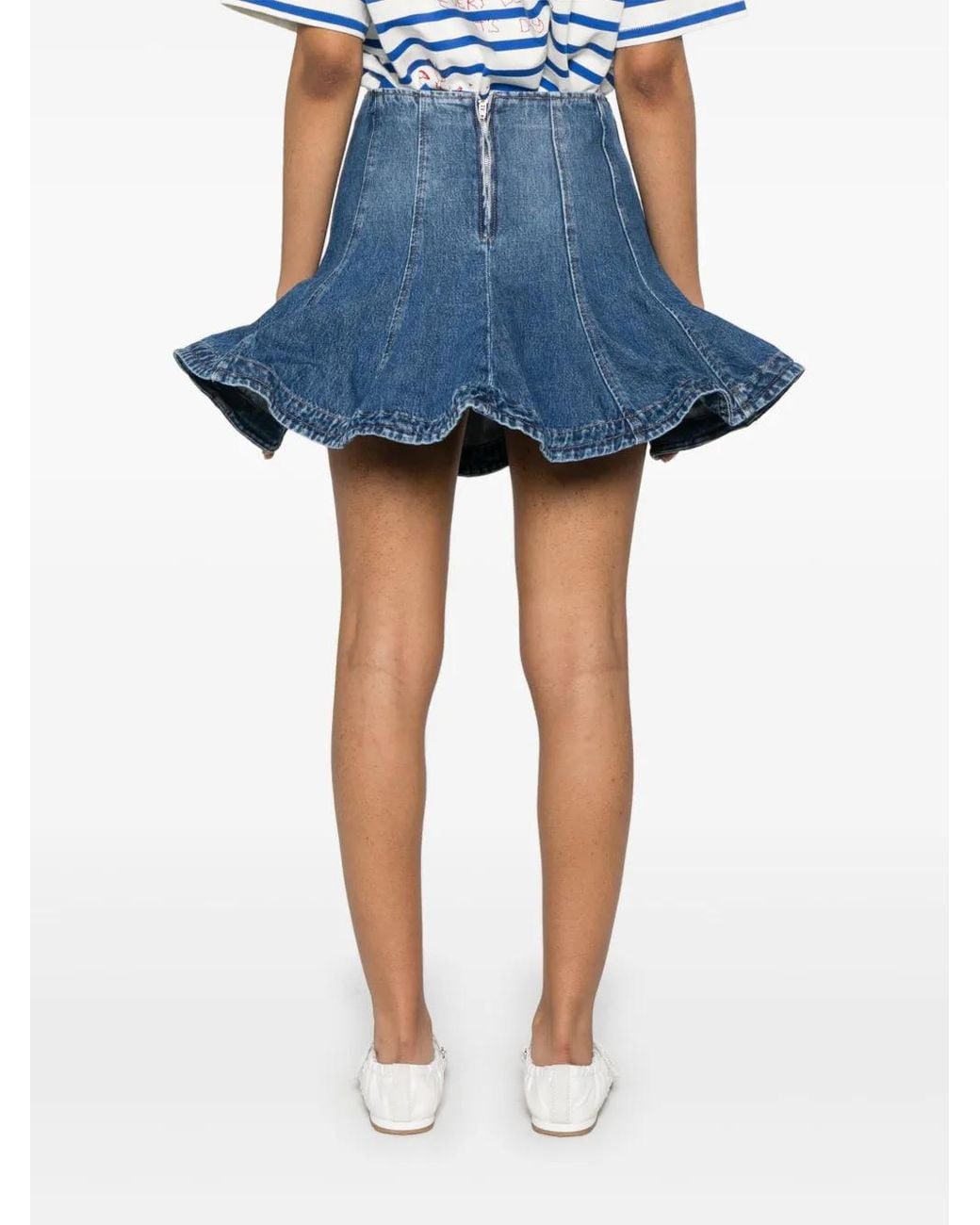 MSGM Mini-Rok Met Afwerking in het Blue