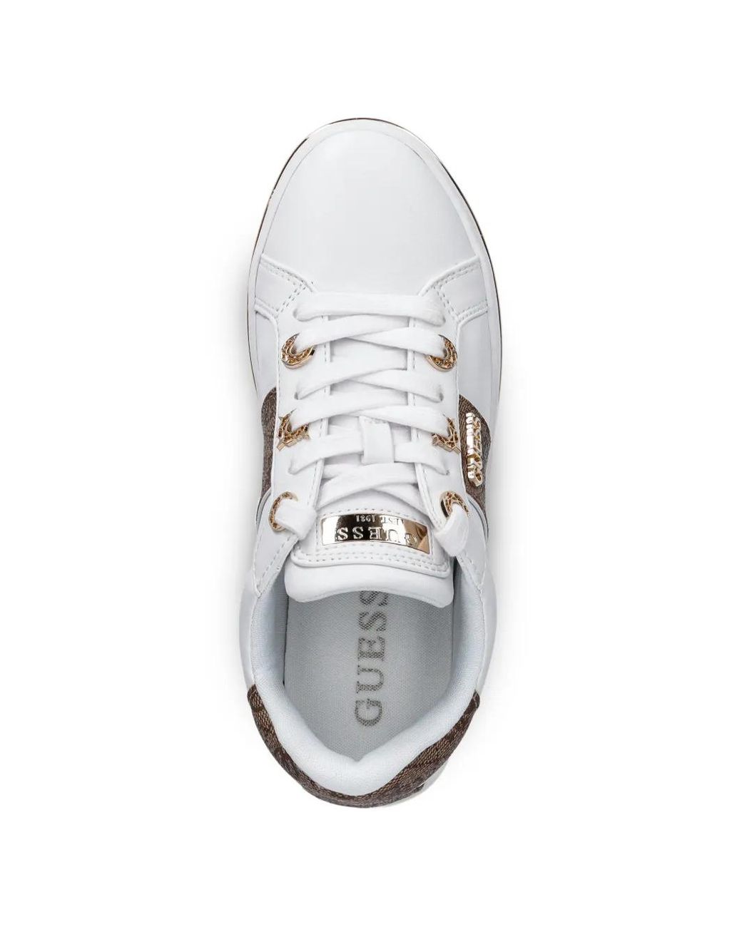 Guess White Stripe-Detail Sneakers