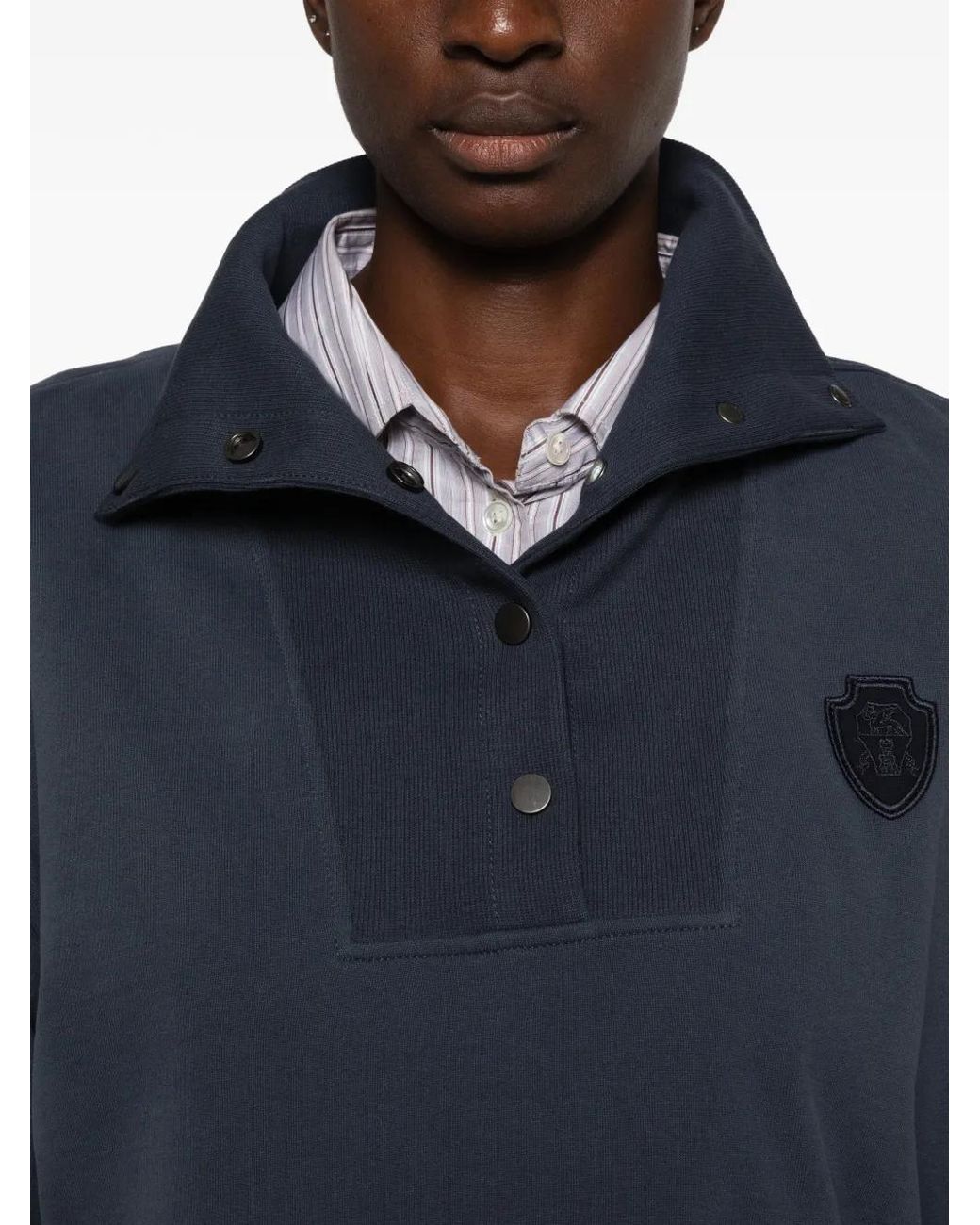 Sweat À Patch Logo Brunello Cucinelli en coloris Blue