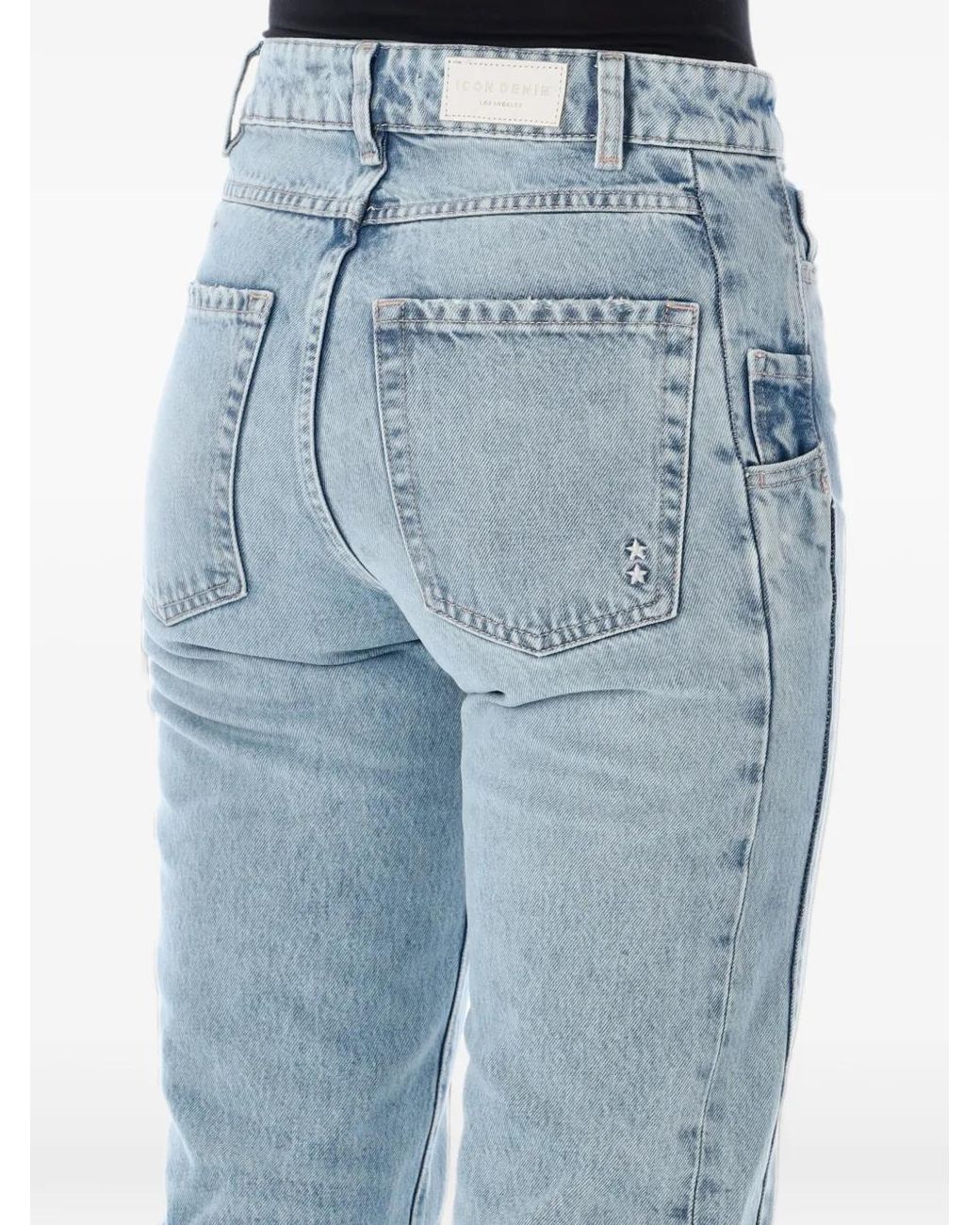 ICON DENIM Foxy Star-Embroidered Jeans in Blue | Lyst