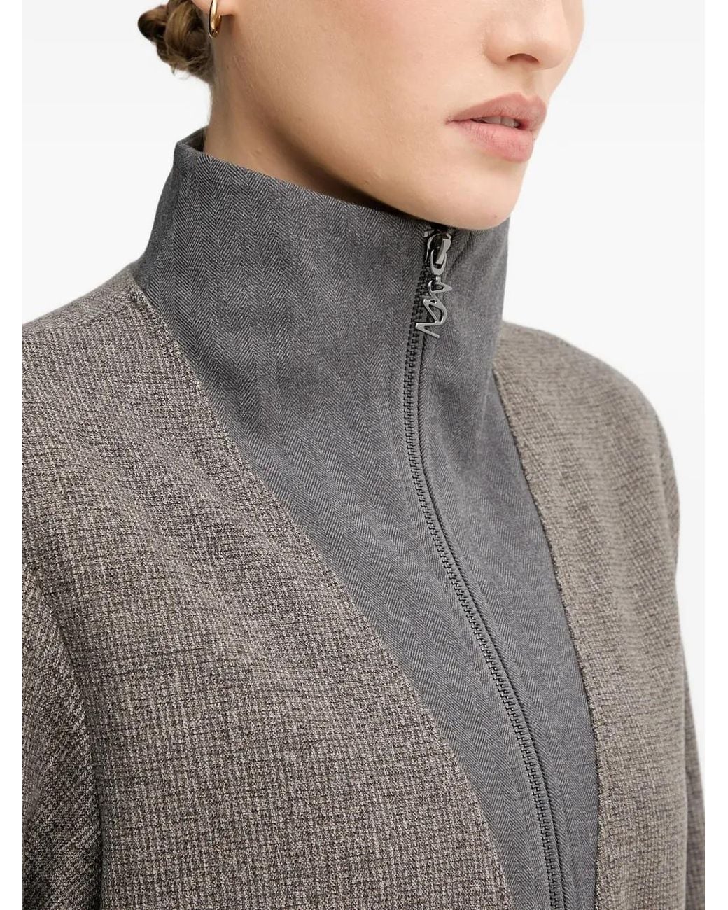 Mos Mosh Gray Mmsoleia Sisse Zip-Collar Blouse