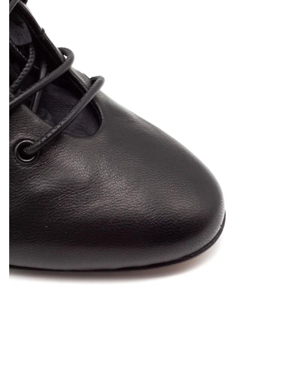 ALEVI Black Lace-Up Leather Ankle Boots