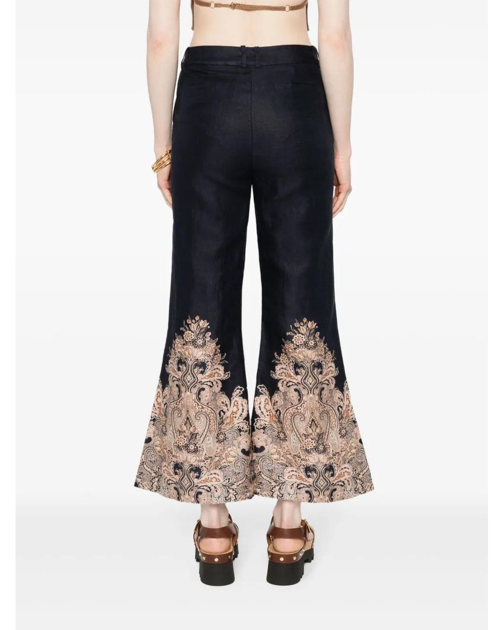 Zimmermann High Waist Flared Broek in het Blue