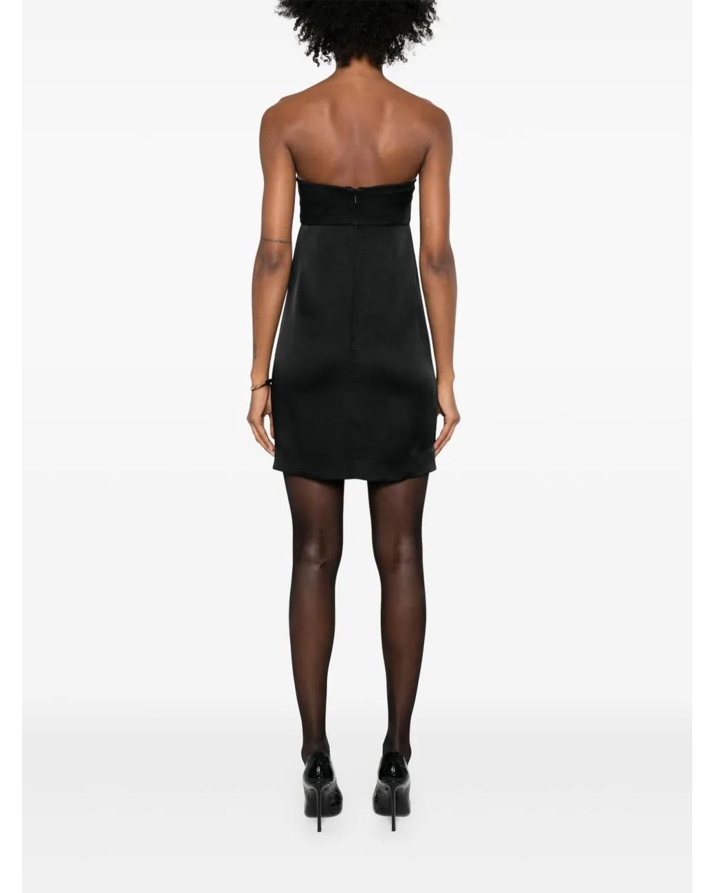 Saint Laurent Black Mini Dress With Bow