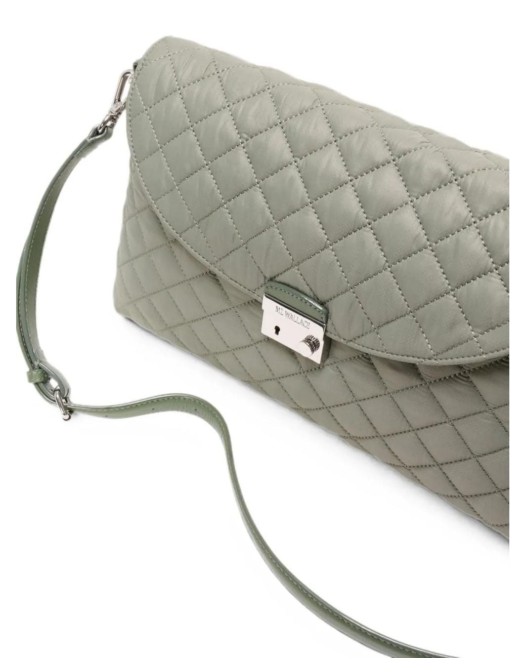 MZ Wallace Gray Crosby Lock Quilted Shoulder Bag