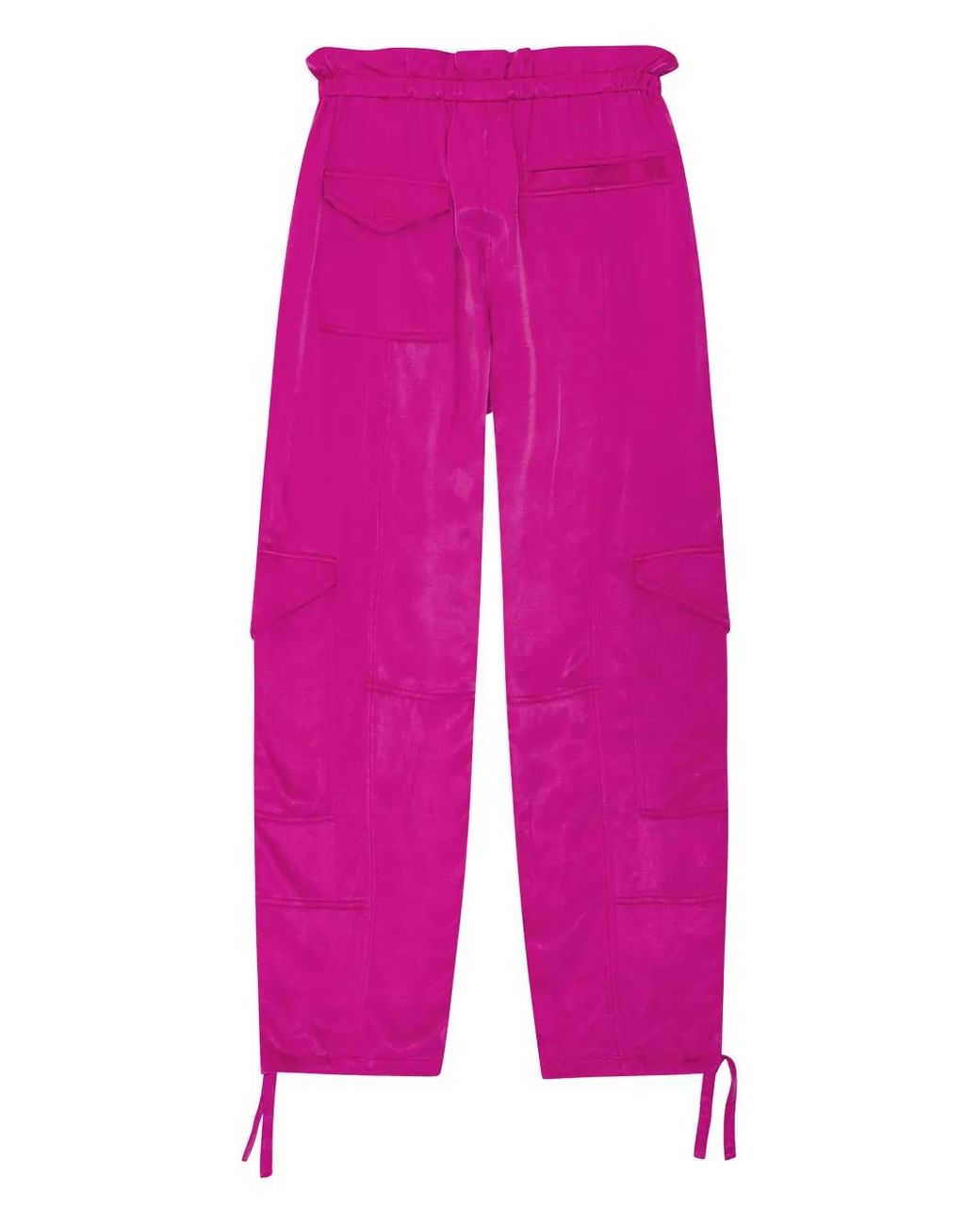 Ganni Pink Drawstring Cargo Trousers