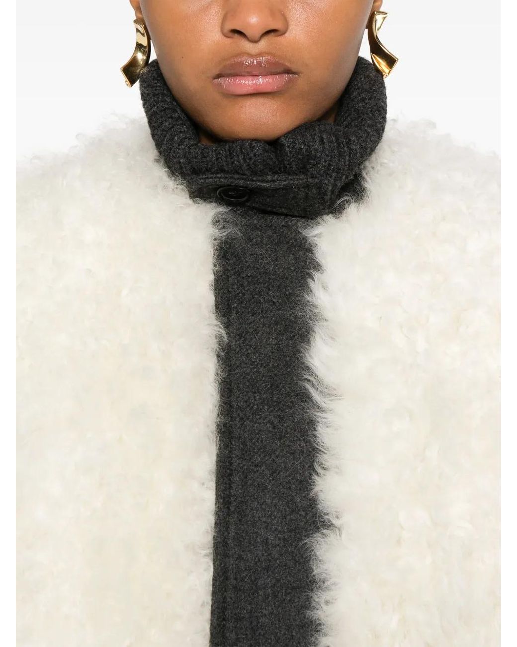 Plan C White Shearling Jacket