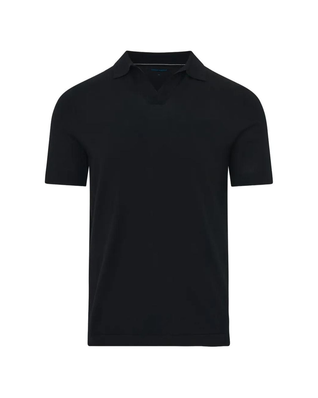 Patrick Assaraf Black Short-Sleeve Polo-Collar T-Shirt for men