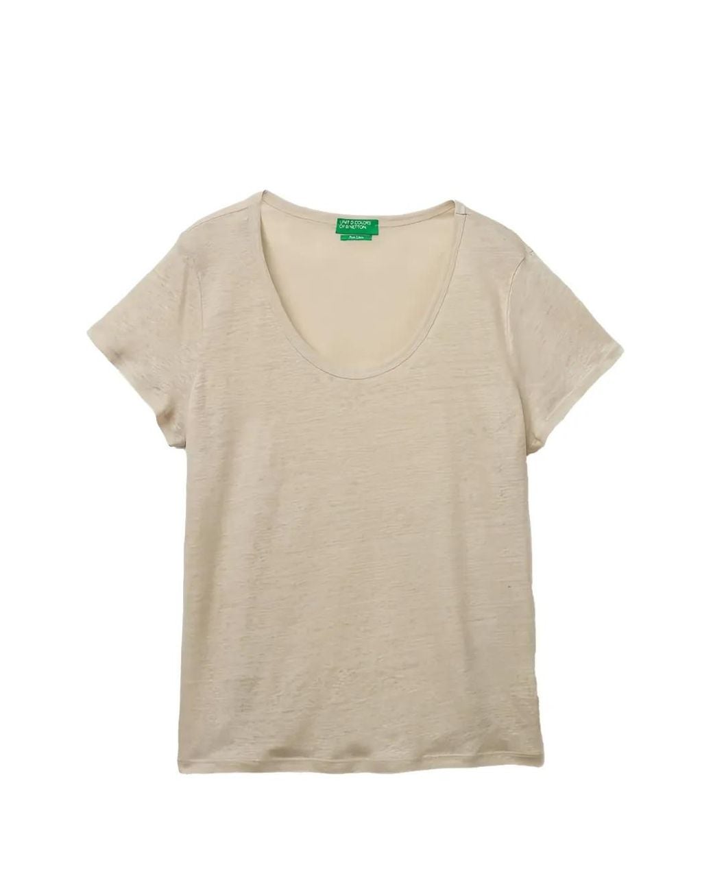 Benetton Natural Scoop-Neck T-Shirt