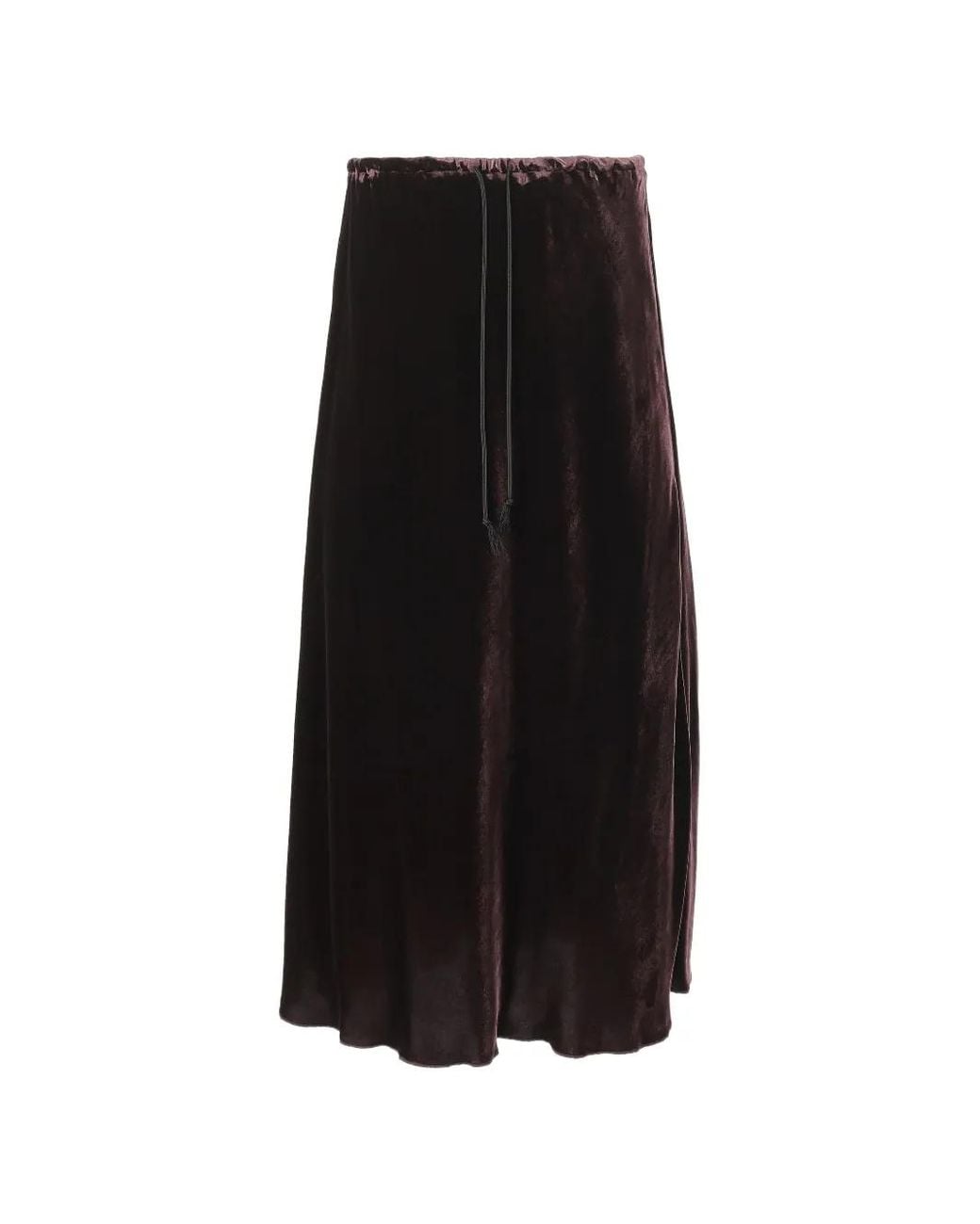 Forte_forte Black Velvet Drawstring Skirt