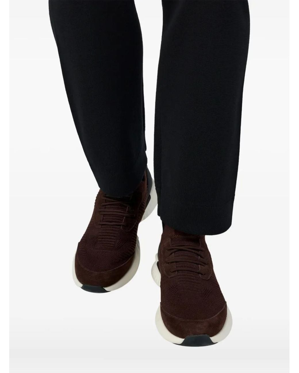 Boggi Brown Willow Wool-Blend Sneakers for men