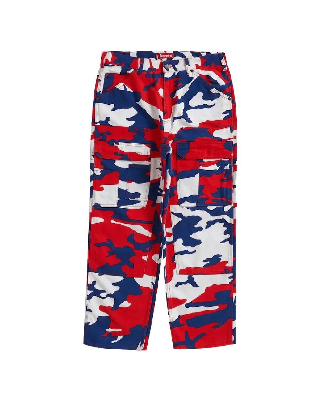 Supreme Red Double-Knee Utility Jeans for men