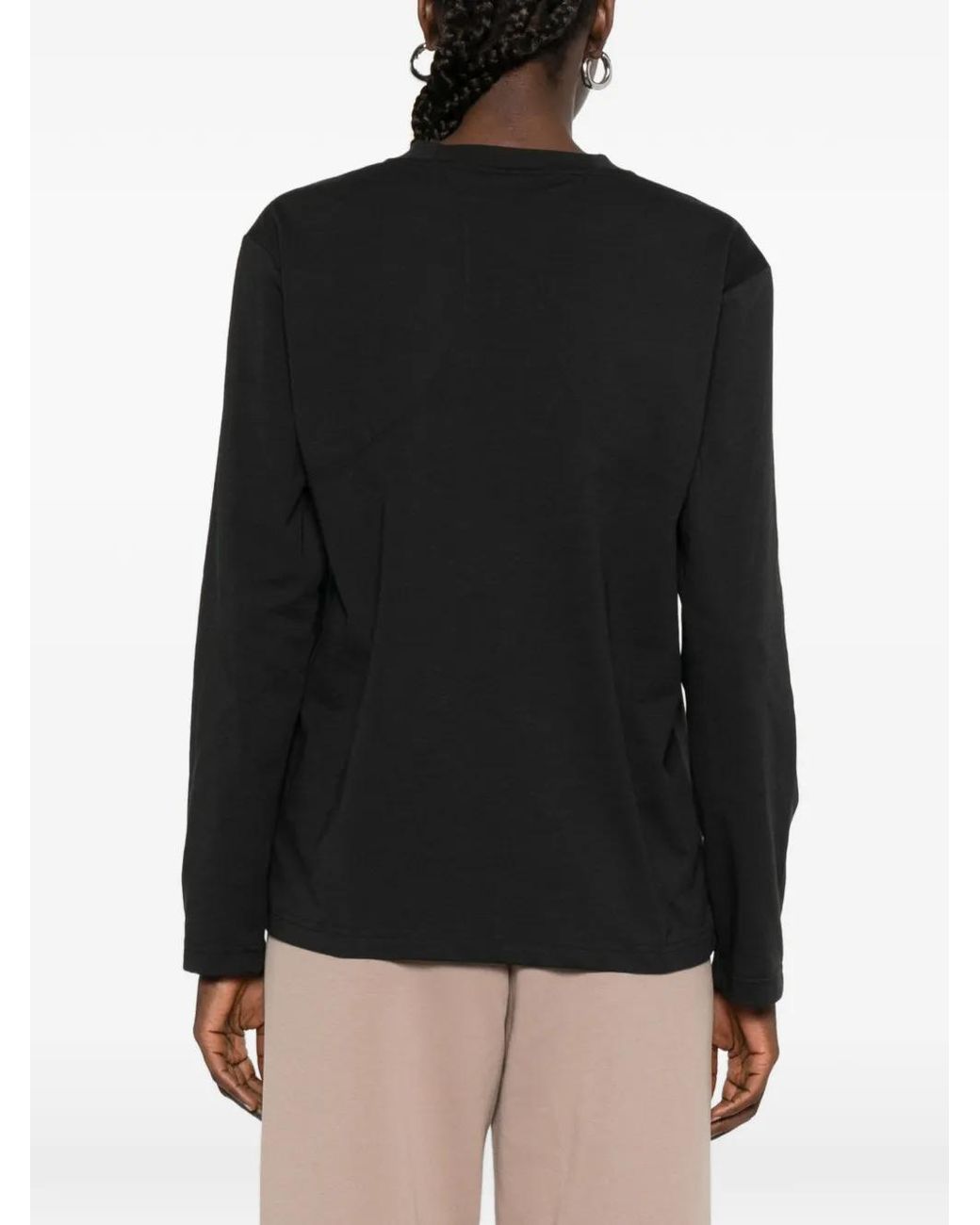 Adidas By Stella McCartney Black Logo-Print Long-Sleeve T-Shirt