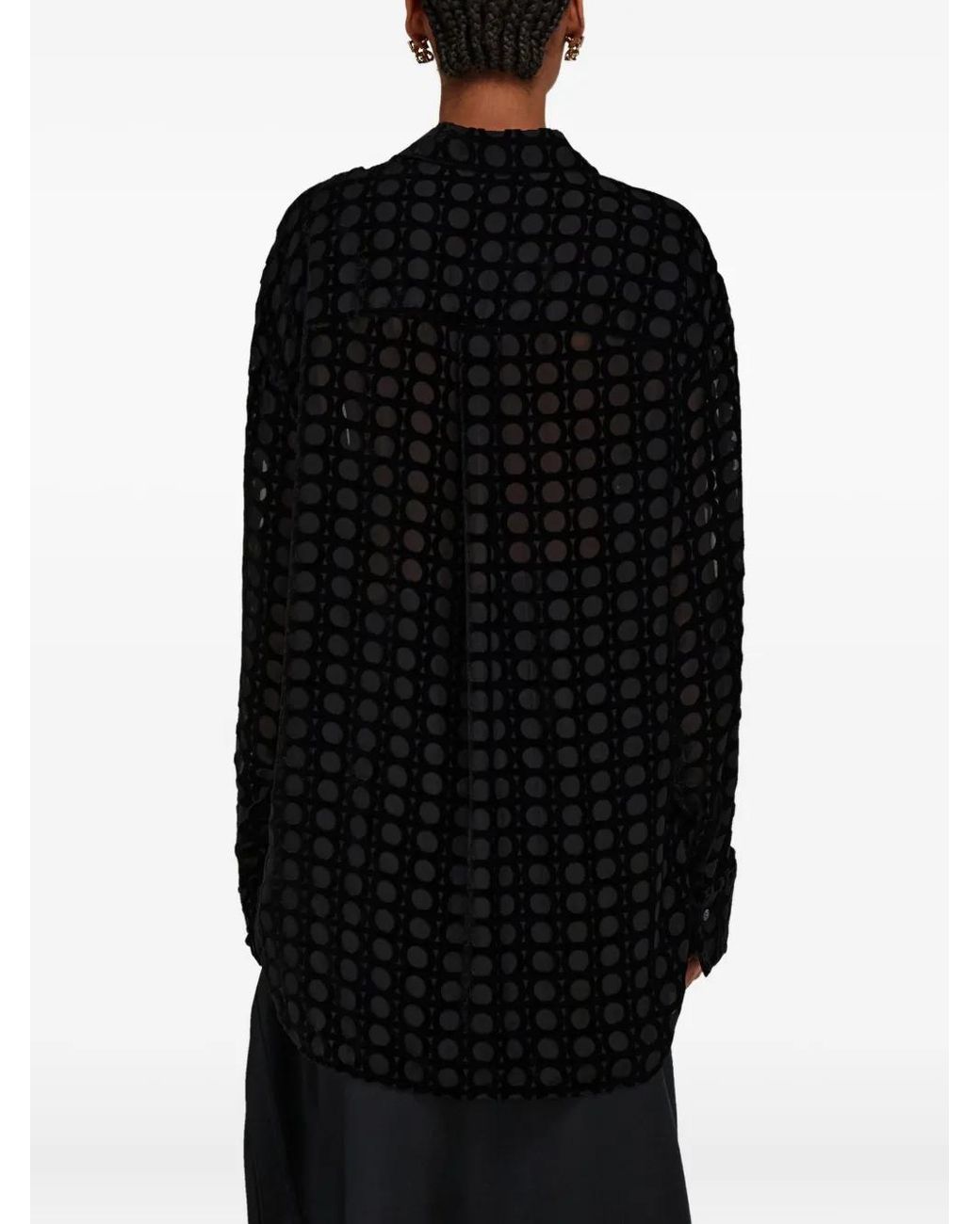 Camicia Con Effetto Devoré di Ferragamo in Black