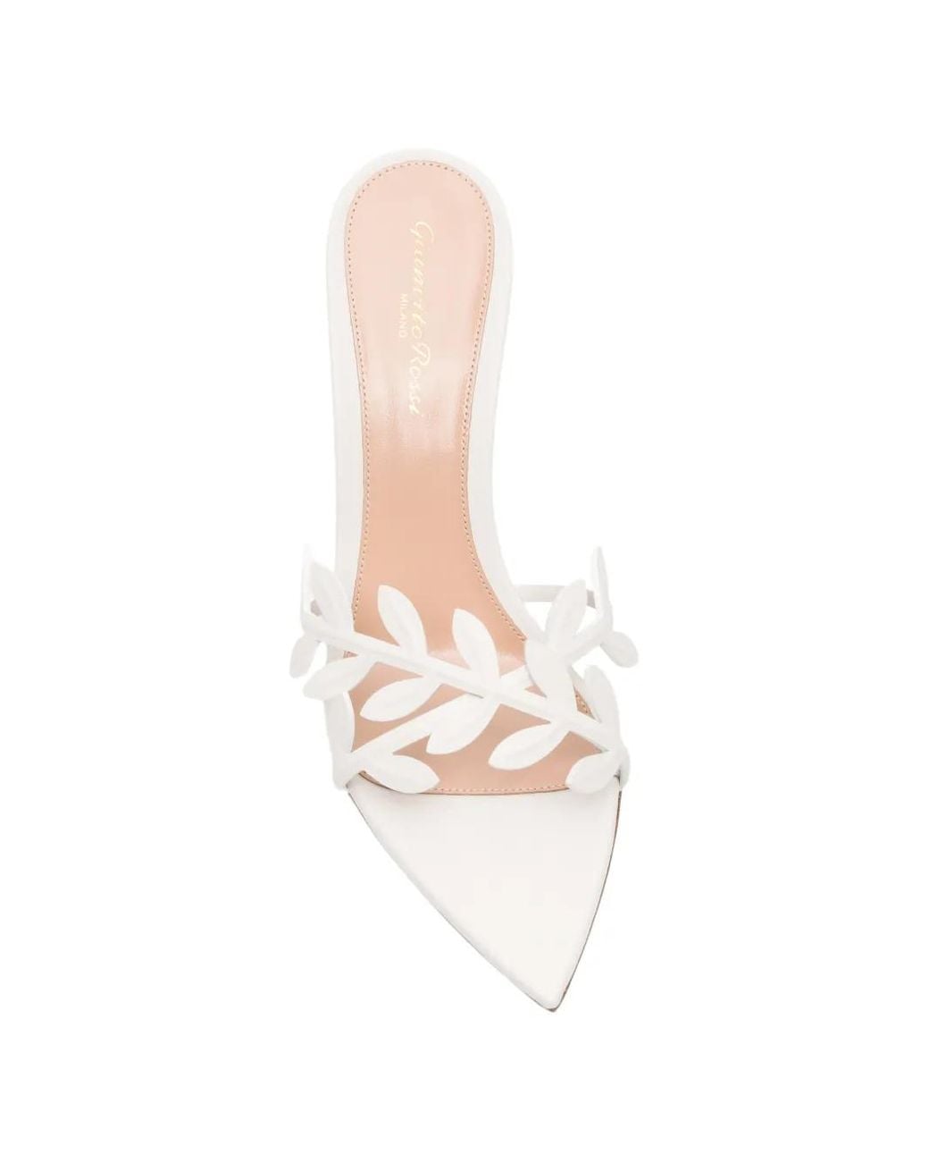 Gianvito Rossi White Leaf Mules