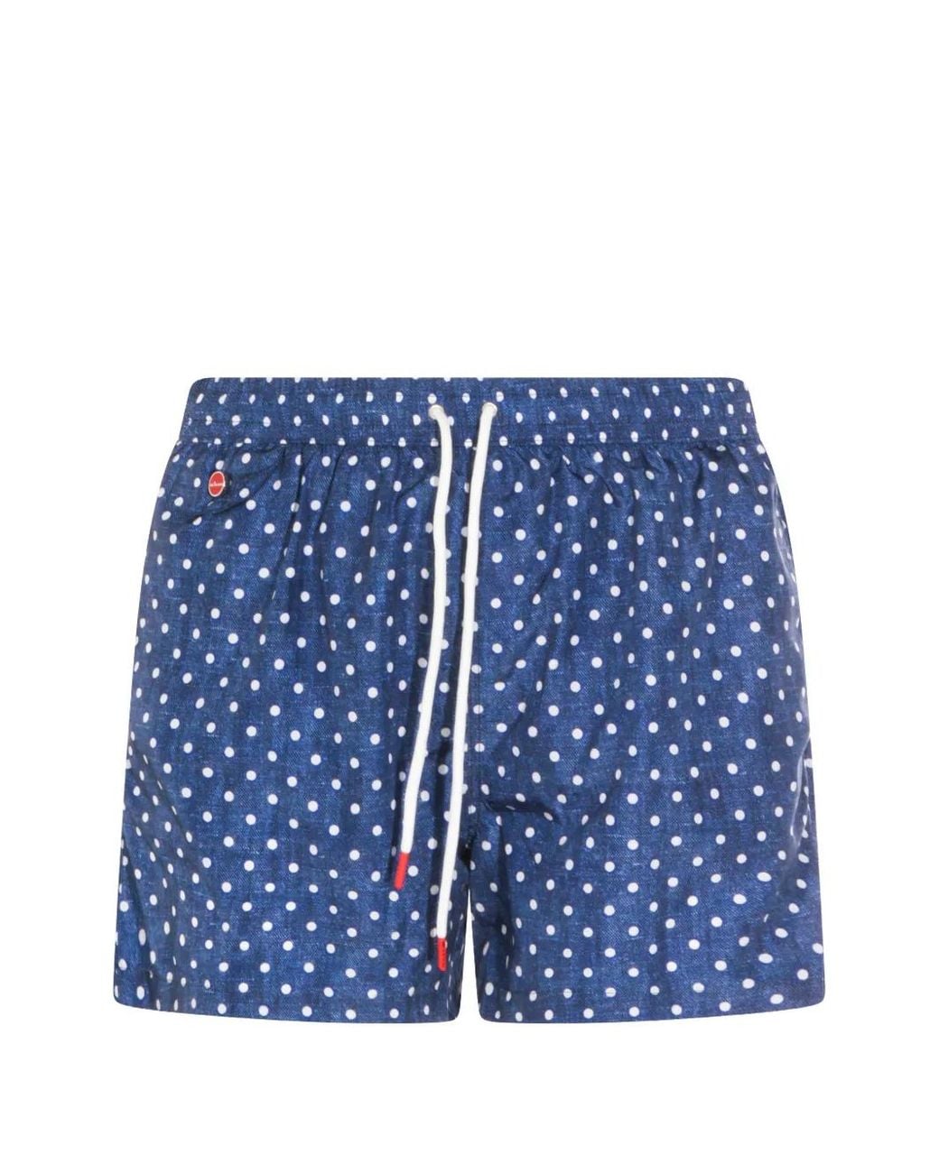Kiton Blue Polka-Dot Swim Shorts for men