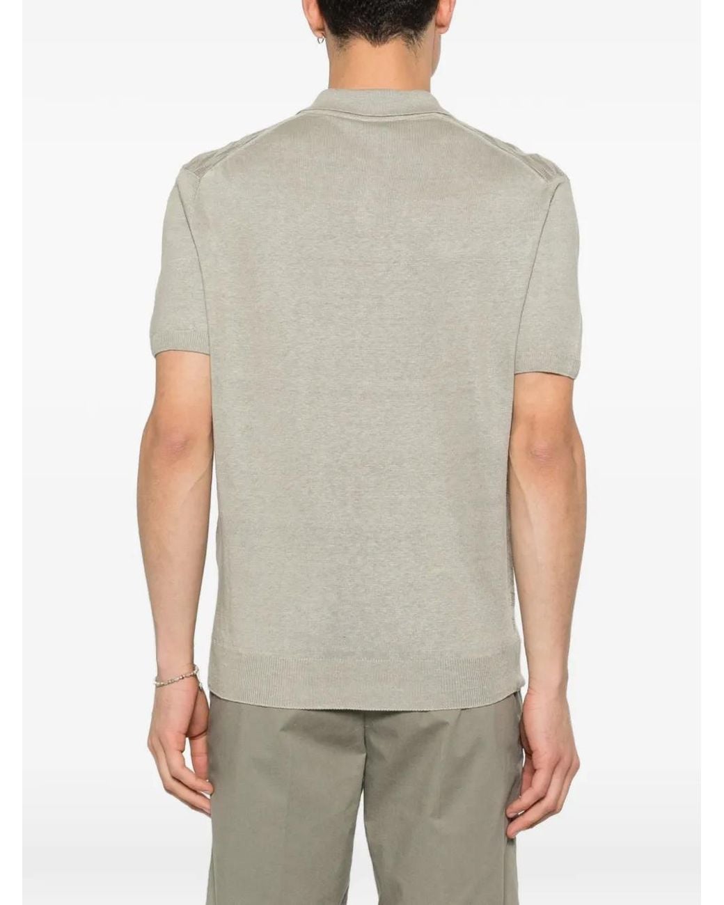 Corneliani Gray Knitted Polo Shirt for men