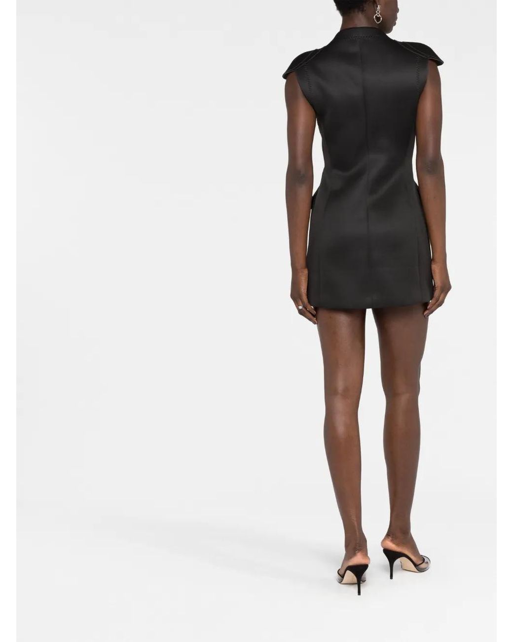 Coperni Black Cup Neoprene Minidress