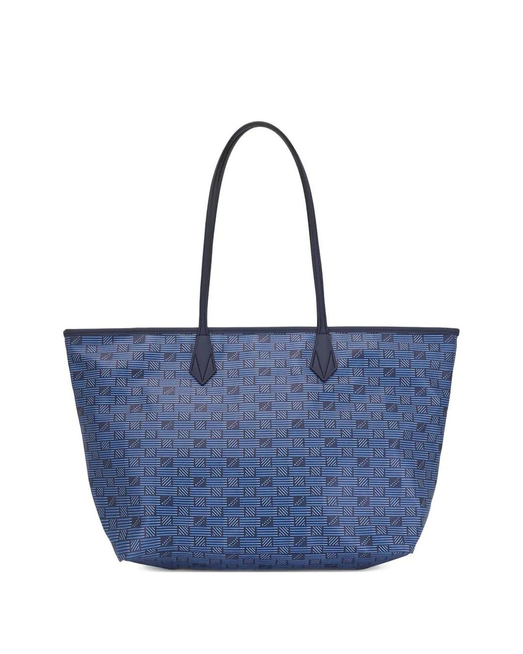 Moreau Blue Medium Saint Tropez Monogram Tote Bag