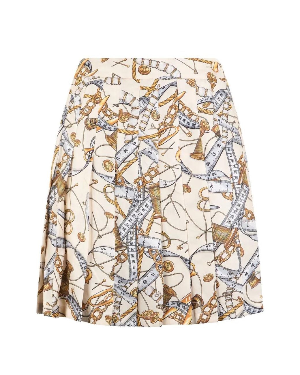 Moschino Natural Graphic-Pattern Midi Skirt