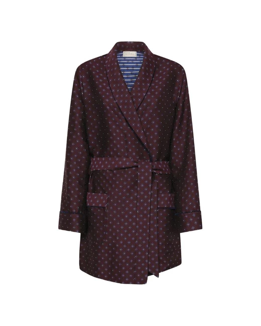 Pierre Louis Mascia Purple Geometric-Print Dressing Gown