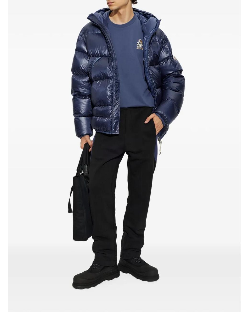 Moncler Black Logo-Patch Track Pants for men