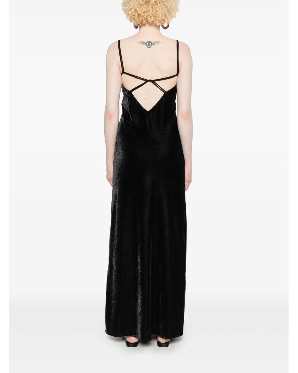 Blanca Vita Black Velvet Long Dress