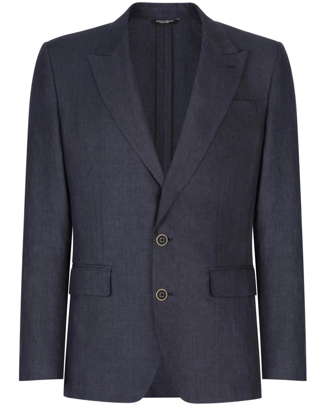 Dolce & Gabbana Blue Linen Sicilia-Fit Jacket for men