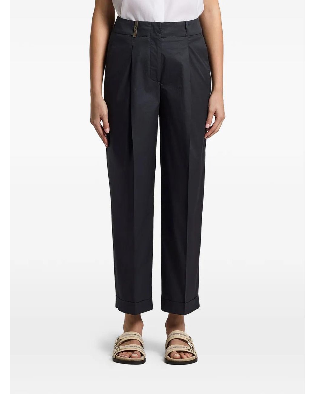Peserico Black Pleated Trousers