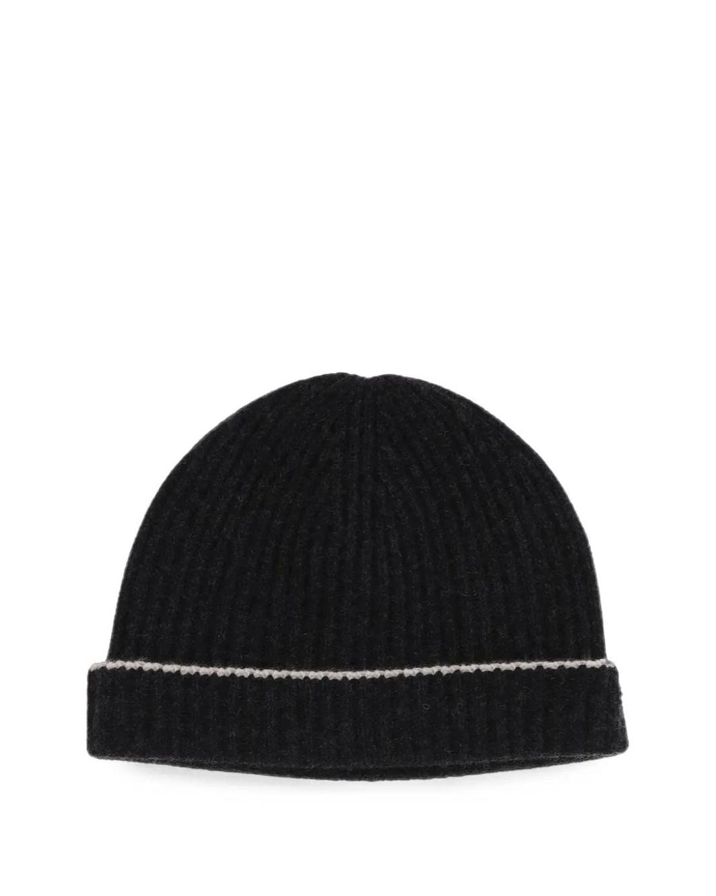 arch4 Black Ribbed-Knit Beanie Hat