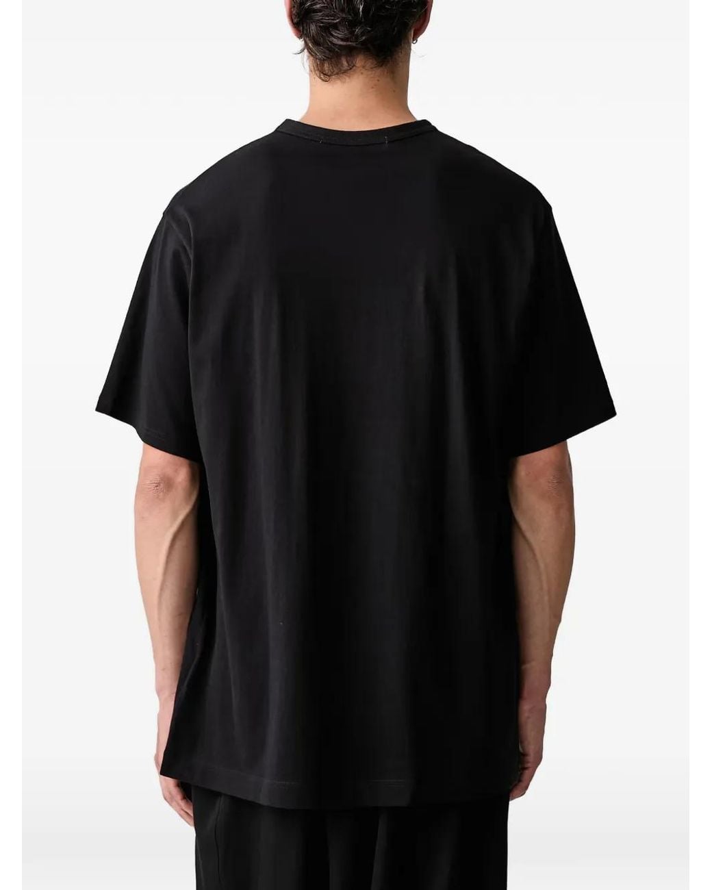 Yohji Yamamoto Black T-Shirt Logo Pt for men