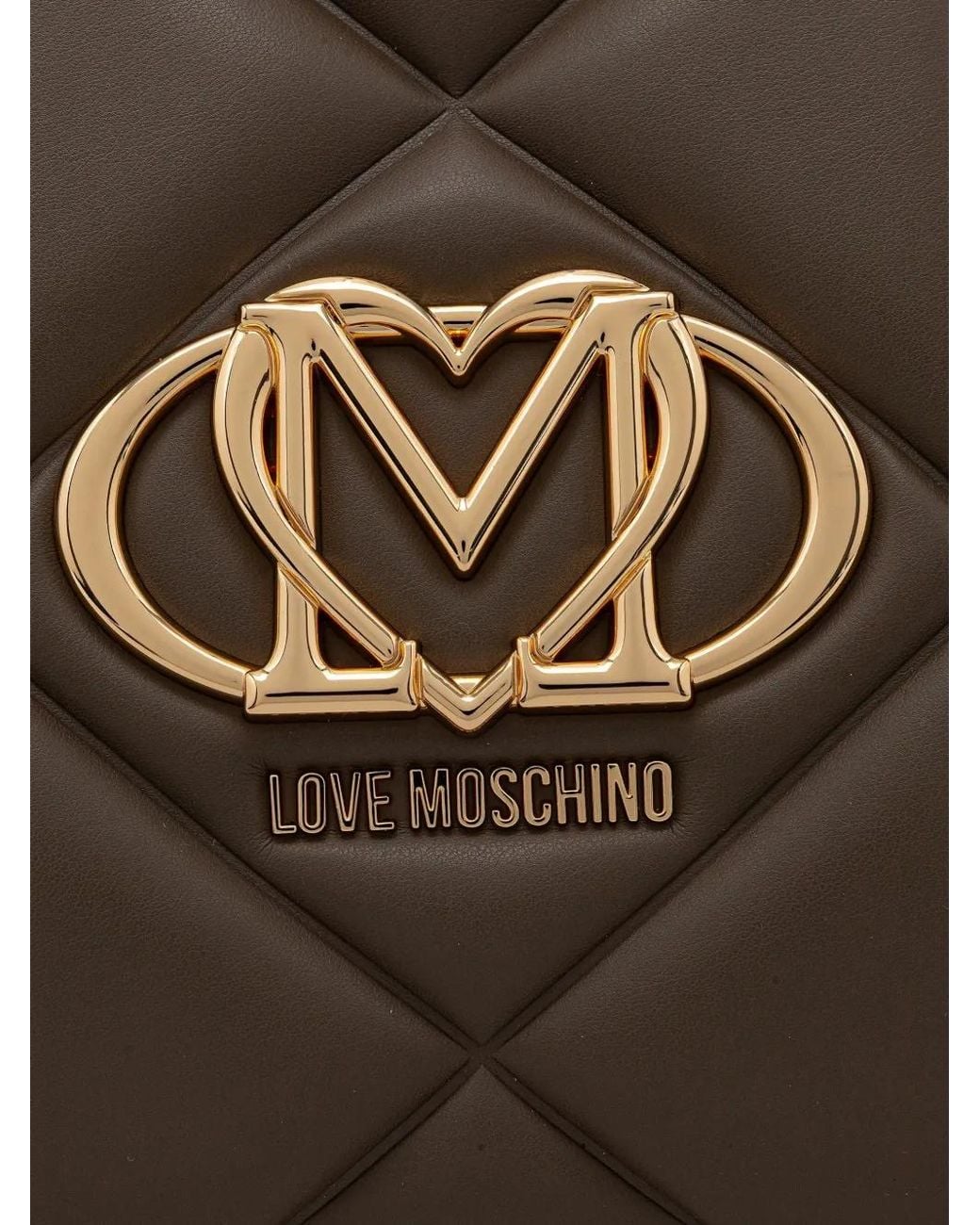 Love Moschino Brown Quilted Logo-Detail Tote Bag