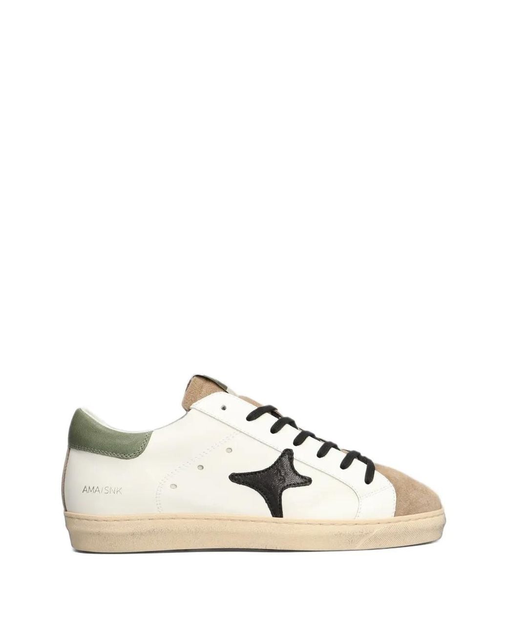 AMA BRAND Natural Star-Patch Suede-Panel Sneakers for men