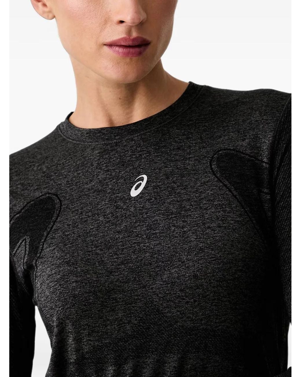 Asics Black Road Logo-Print Long-Sleeve T-Shirt