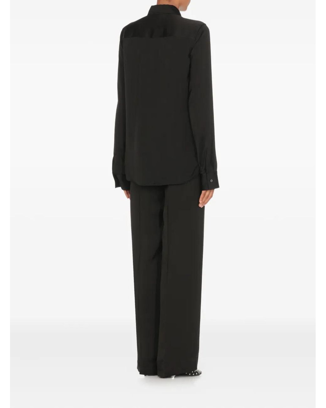 Jil Sander Black Long-Sleeved Collared Shirt