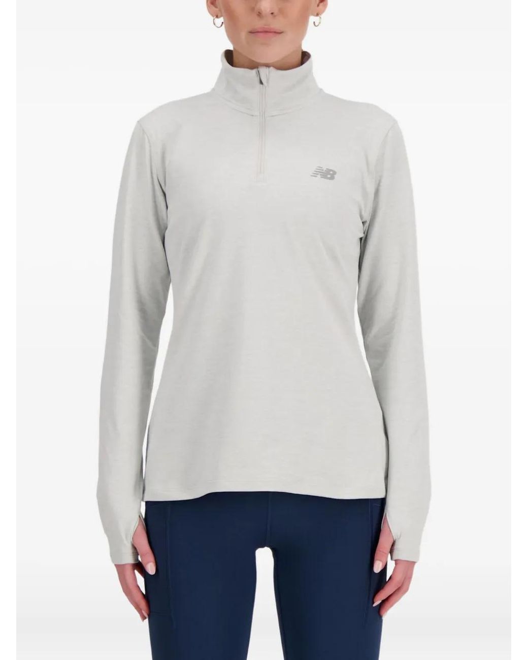 New Balance Gray Space Dye Half-Zip Sweatshirt