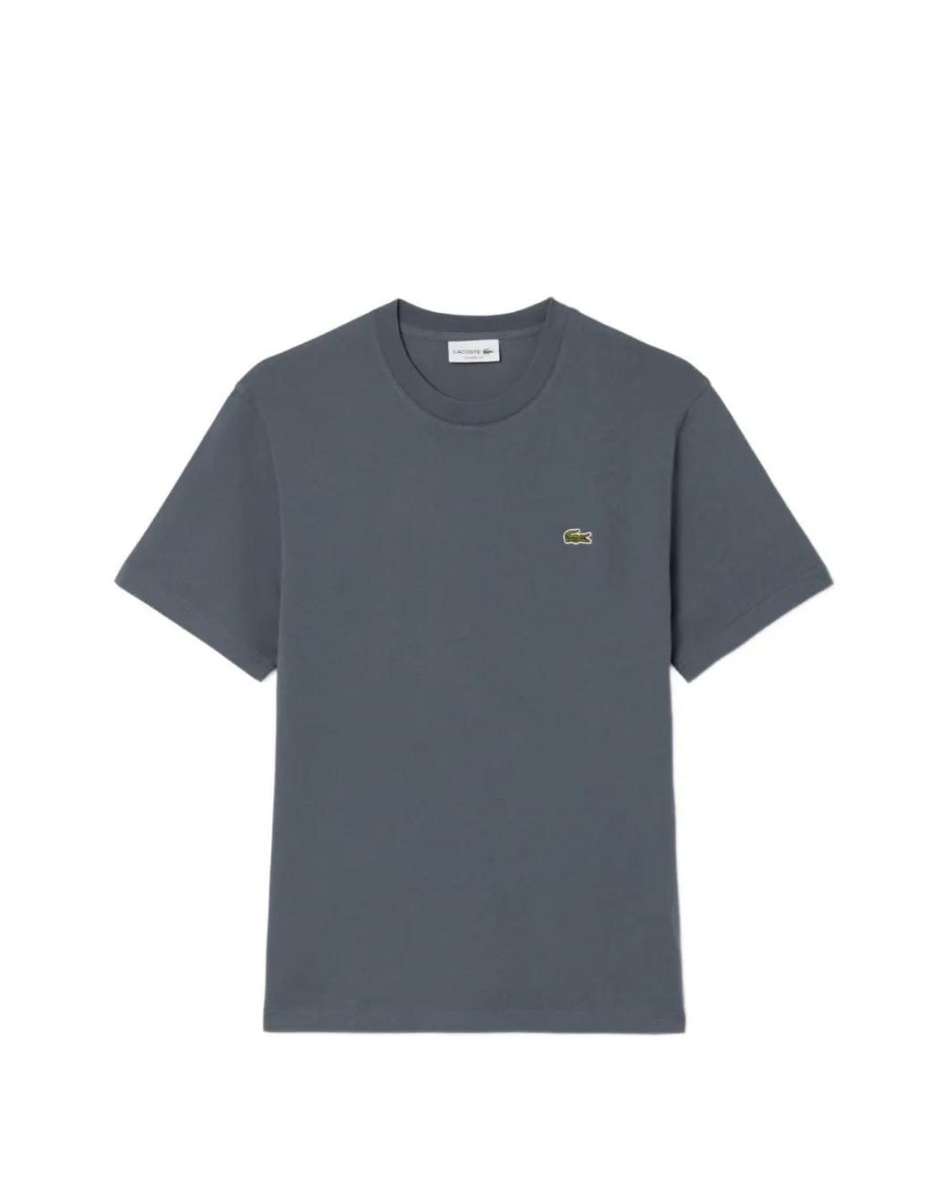 Lacoste Blue Logo-Patch Crew-Neck T-Shirt for men