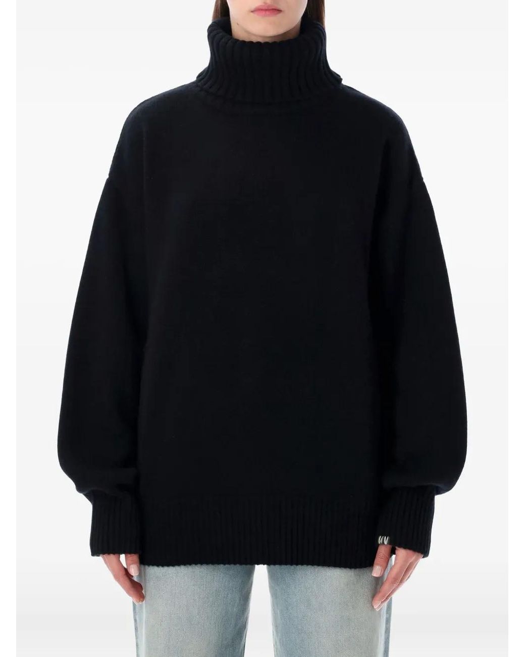 Extreme Cashmere Blue Roll-Neck Dropped-Shoulders Sweater