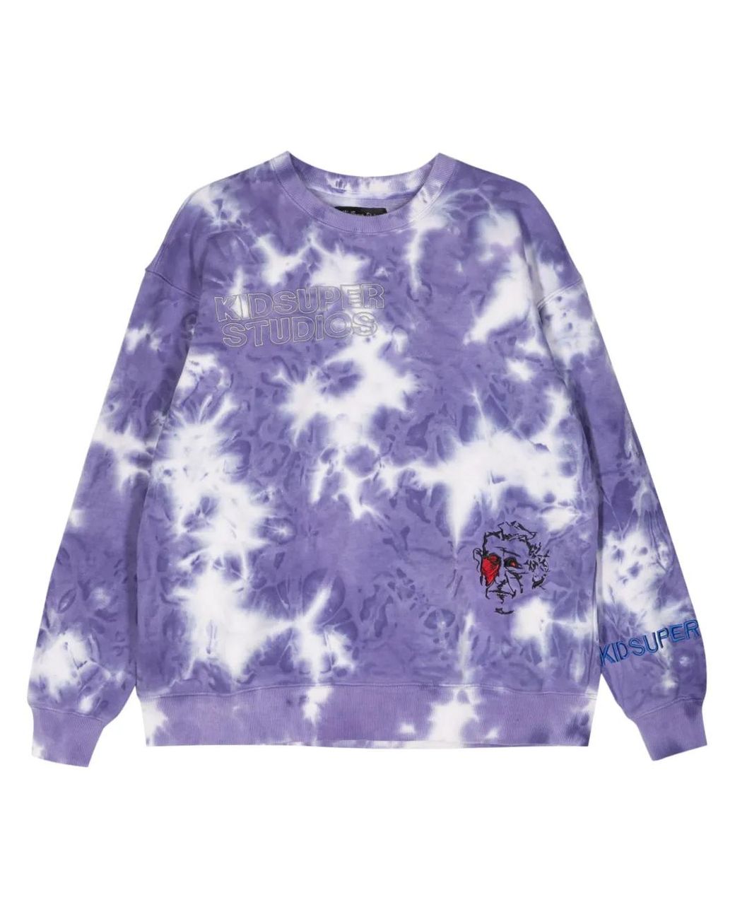 Kidsuper Purple Tie-Dye Embroidered Sweatshirt for men