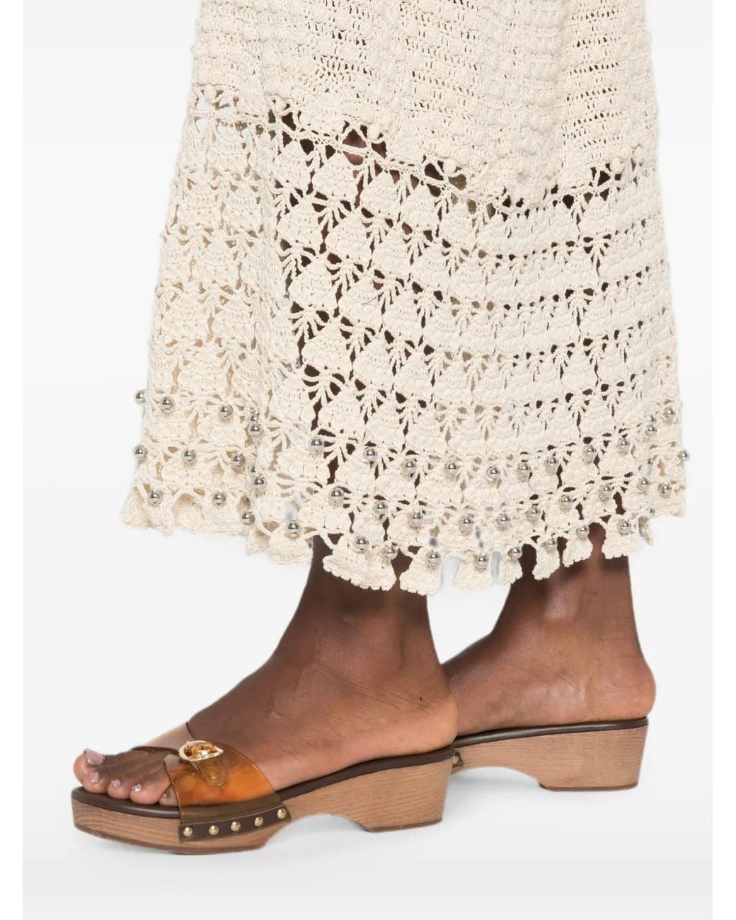 Rabanne Natural Handmade Midi Skirt