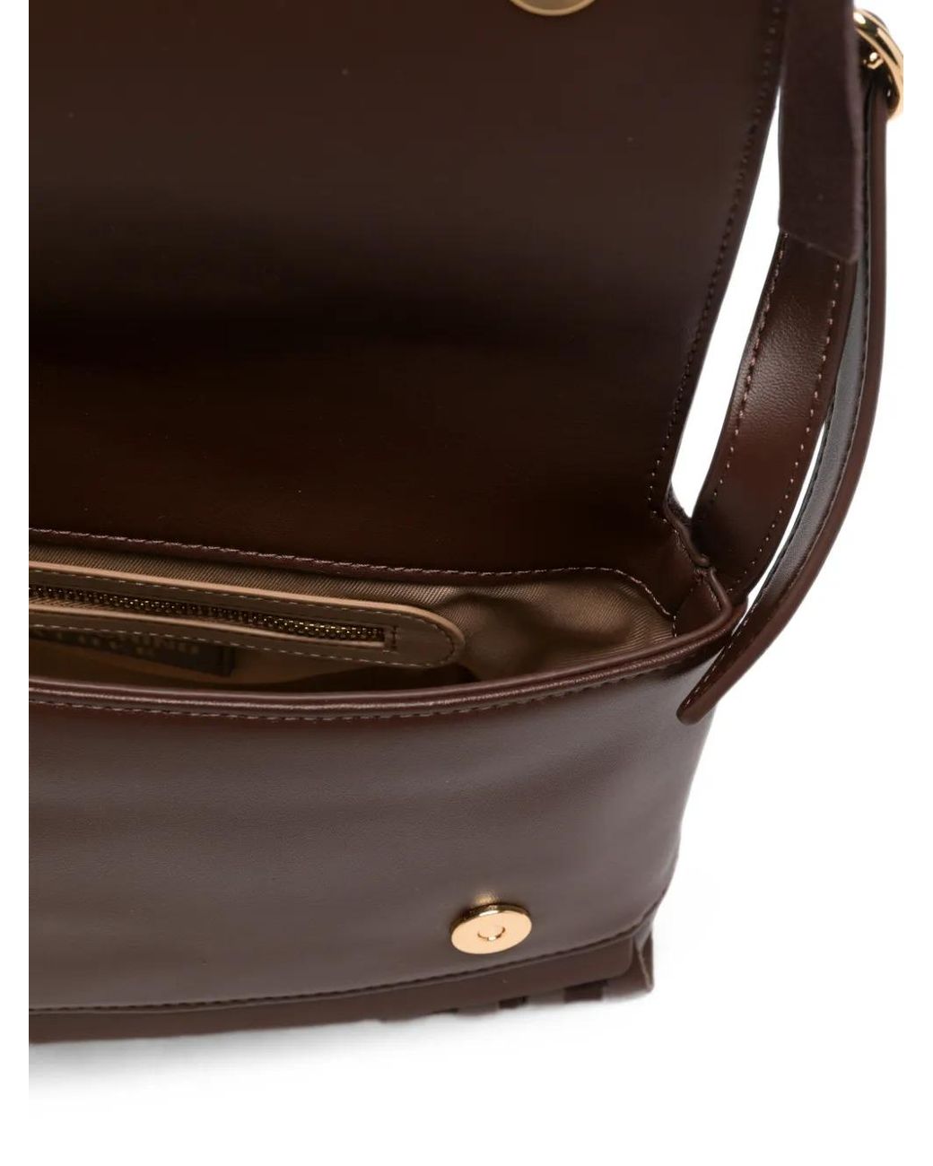 Love Moschino Brown Fringe-Detail Logo-Plaque Shoulder Bag