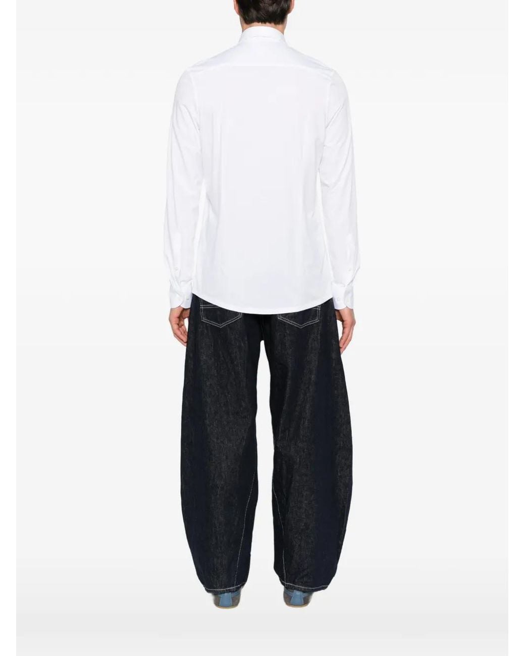 Olymp White Spread-Collar Long-Sleeve Shirt for men