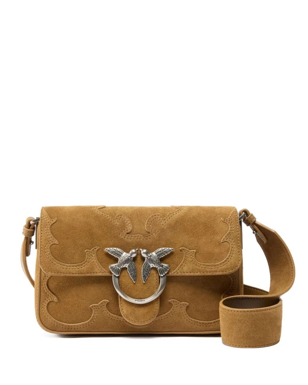 Pinko Brown Mini Love Bag One Slouchy Small Shoulder Bag