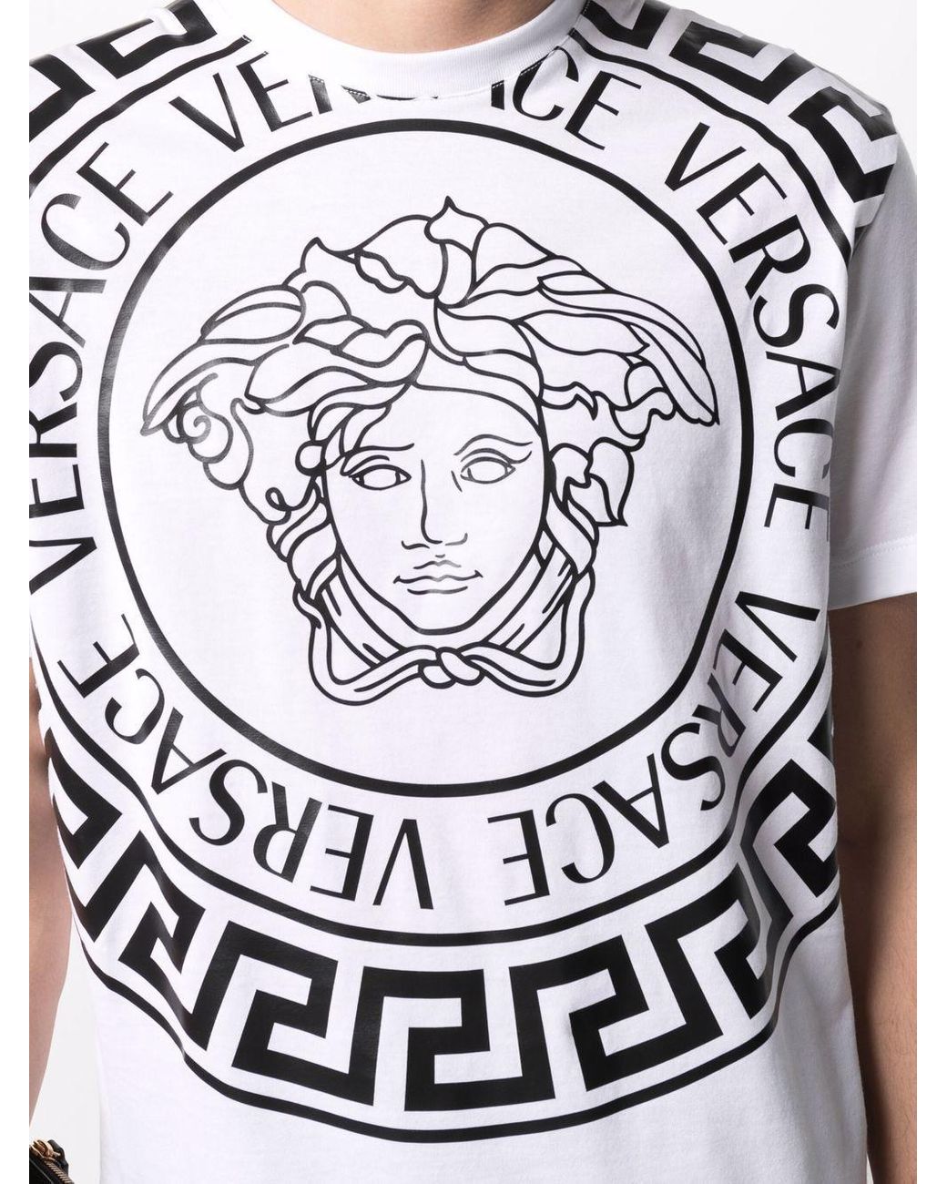 Versace Medusa-print Cotton T-shirt in White for Men - Save 39% | Lyst